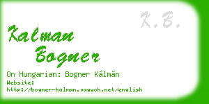 kalman bogner business card