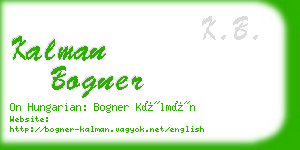 kalman bogner business card